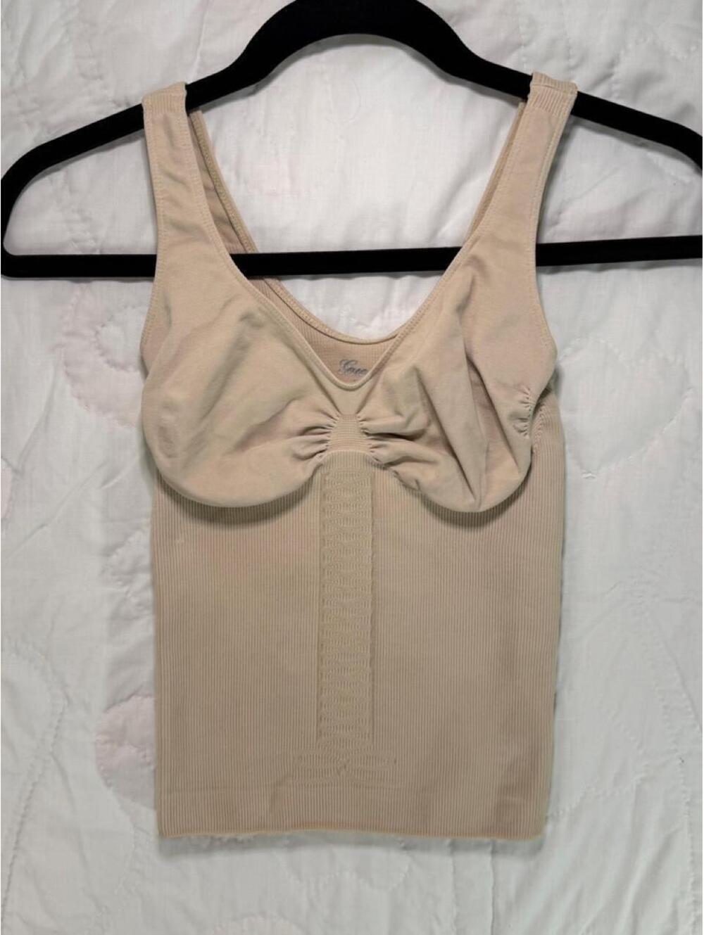 Guess Women's Tan and Cream Vests-tanks-cami